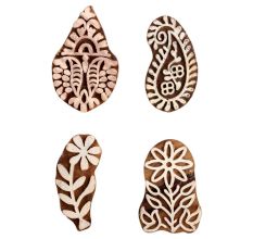 Set of 4 Piece New Mix Wooden Printing Block