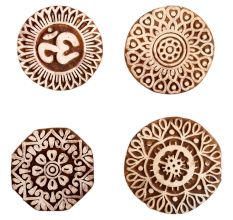Set of 4 Piece New Mix Wooden Printing Block