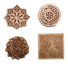 Set of 4 Piece New Mix Wooden Printing Block