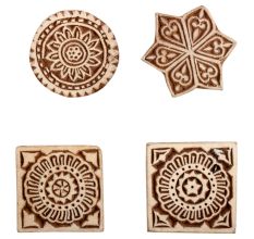 Set of 4 Piece New Mix Wooden Printing Block