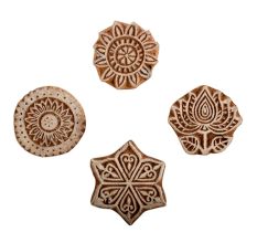 Set of 4 Piece New Mix Wooden Printing Block