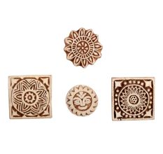Set of 4 Piece New Mix Wooden Printing Block
