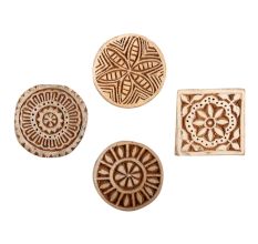 Set of 4 Piece New Mix Wooden Printing Block
