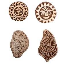 Set of 4 Piece New Mix Wooden Printing Block