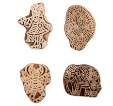 Set of 4 Piece New Mix Wooden Printing Block