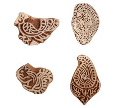 Set of 4 Piece New Mix Wooden Printing Block
