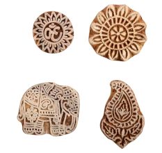 Set of 4 Piece New Mix Wooden Printing Block