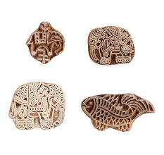 Set of 4 Piece New Mix Wooden Printing Block