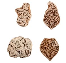 Set of 4 Piece New Mix Wooden Printing Block