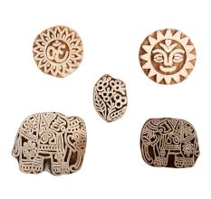 Set of 4 Piece New Mix Wooden Printing Block