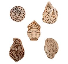 Set of 5 Piece New Mix Wooden Printing Block