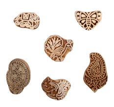 Set of 6 Piece New Mix Wooden Printing Block