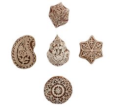 Set of 5 Piece New Mix Wooden Printing Block