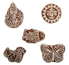 Set of 5 Piece New Mix Wooden Printing Block