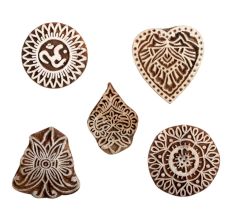 Set of 5 Piece New Mix Wooden Printing Block