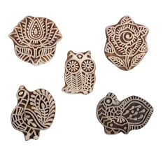 Set of 5 Piece New Mix Wooden Printing Block