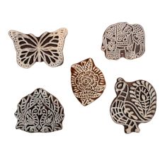 Set of 5 Piece New Mix Wooden Printing Block
