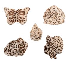 Set of 5 Piece New Mix Wooden Printing Block