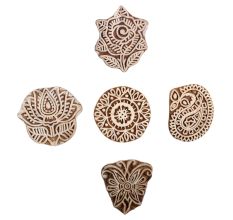 Set of 5 Piece New Mix Wooden Printing Block