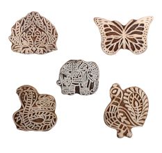 Set of 5 Piece New Mix Wooden Printing Block