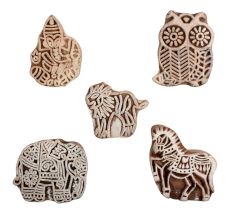 Set of 5 Piece New Mix Wooden Printing Block