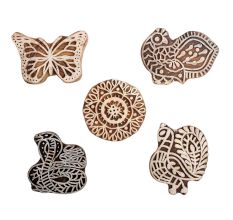 Set of 5 Piece New Mix Wooden Printing Block