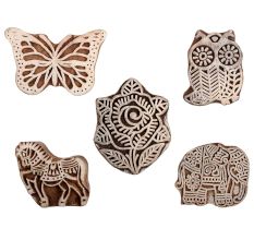 Set of 5 Piece New Mix Wooden Printing Block