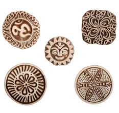 Set of 5 Piece New Mix Wooden Printing Block