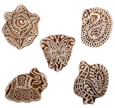 Set of 5 Piece New Mix Wooden Printing Block