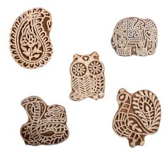 Set of 5 Piece New Mix Wooden Printing Block