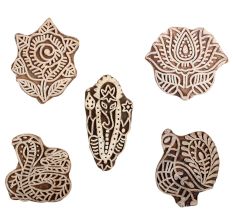 Set of 5 Piece New Mix Wooden Printing Block