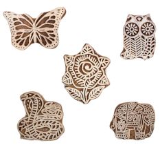 Set of 5 Piece New Mix Wooden Printing Block