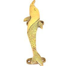 Brass Fish Door Handle With Beautifully Engraved Scales