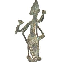 Bronze Tribal Ganesha Playing Dholak Figurine