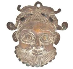 Bronze Man Face Mask Wall Hanging