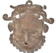 Bronze Man Face Mask Wall Hanging
