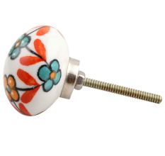 Sea Green And Mustard Tiny Flower Ceramic Cabinet Knob Online