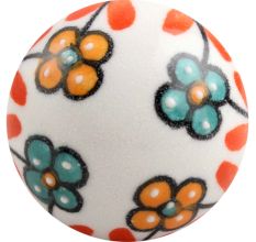 Sea Green And Mustard Tiny Flower Ceramic Cabinet Knob Online