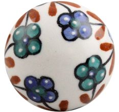 Sea Green Slate Blue Tiny Flower Ceramic Wine Stopper 