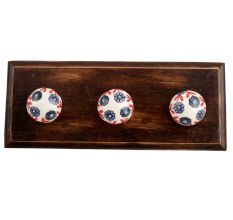 Sea Green Tiny Flower Ceramic Wooden Hook