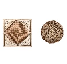 Set of 2 Piece New Mix Wooden Printing Block