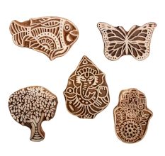 Set of 5 Piece New Mix Wooden Printing Block