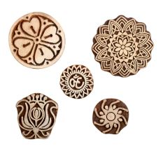 Set of 5 Piece New Mix Wooden Printing Block