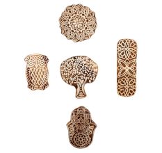 Set of 5 Piece New Mix Wooden Printing Block