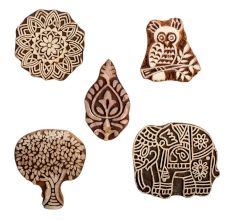 Set of 5 Piece New Mix Wooden Printing Block