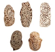 Set of 5 Piece New Mix Wooden Printing Block