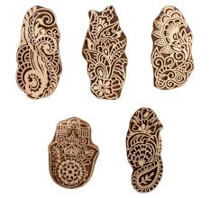 Set of 5 Piece New Mix Wooden Printing Block