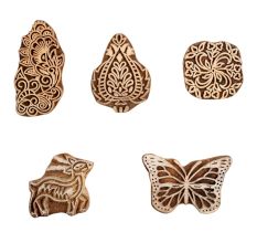 Set of 5 Piece New Mix Wooden Printing Block