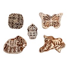 Set of 5 Piece New Mix Wooden Printing Block
