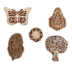 Set of 5 Piece New Mix Wooden Printing Block